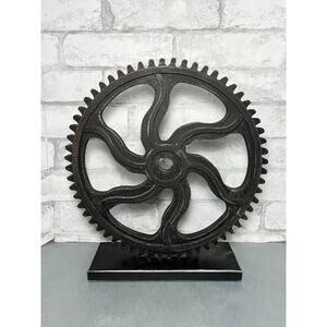 Rustic Gear Sculpture Industrial Style Decor